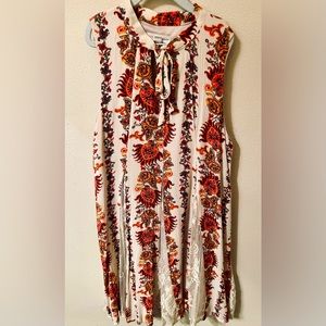 High neck floral dress